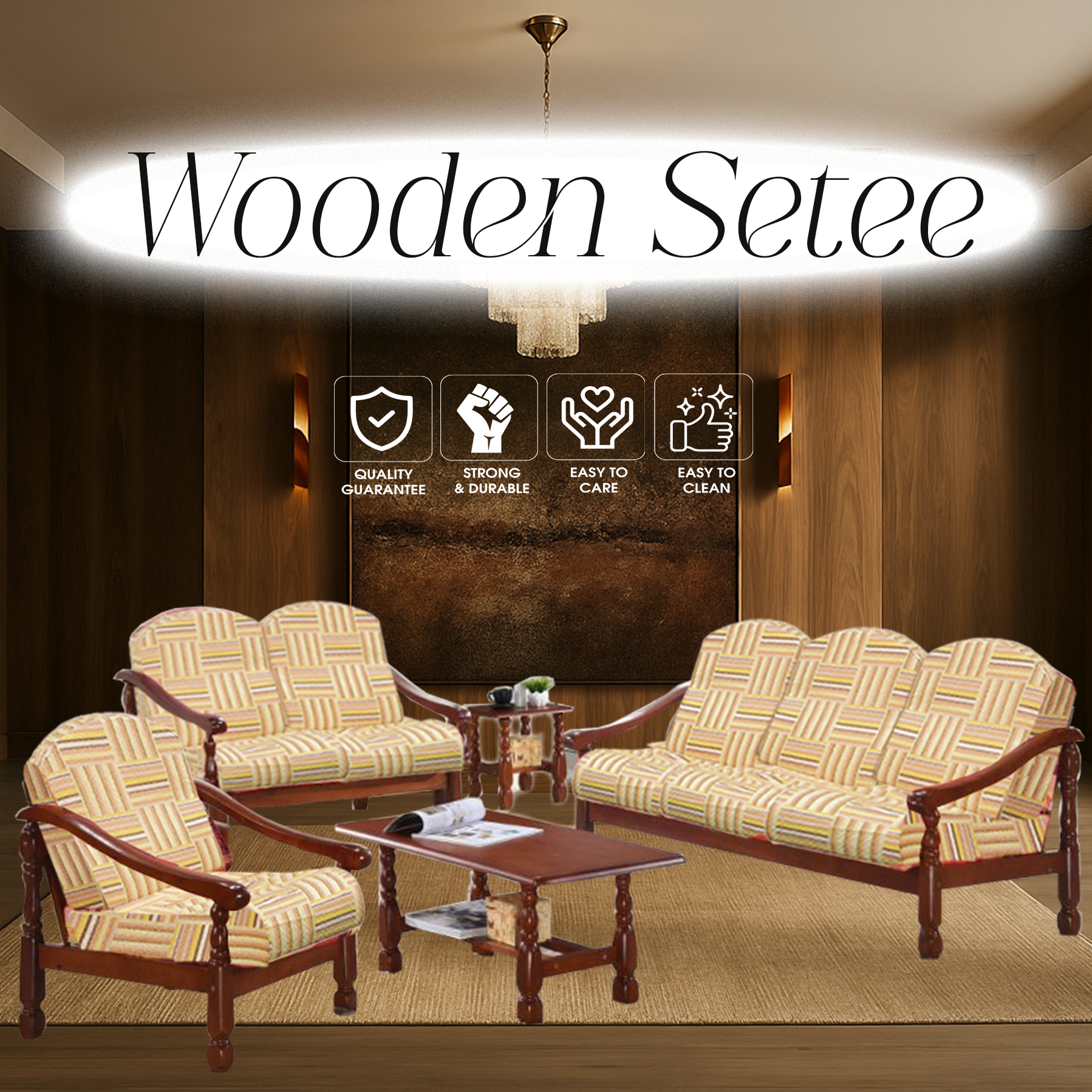 518 WOODEN SETTEE
